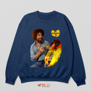 Bob Ross Meme Wu Tang Clan Navy Sweatshirt