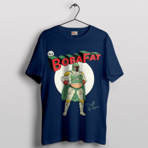 Boba Fat Strikes Back Funny Navy T-Shirt