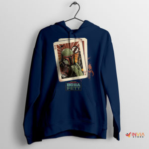 Boba Fett Card Design Bounty Hunter Navy Hoodie