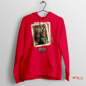 Boba Fett Card Design Bounty Hunter Red Hoodie