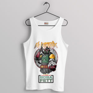 Boba Fett in Anthrax Style Band White Tank Top