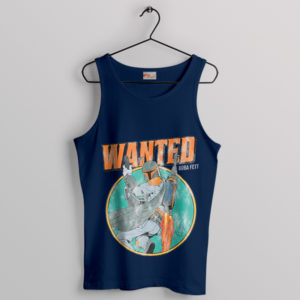 Book Of Boba Fett Wanted Retro Navy Tank Top