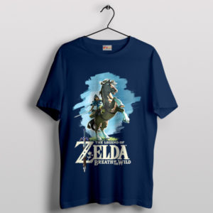 Botw 2 Link Legend of Zelda Merch Navy T-Shirt