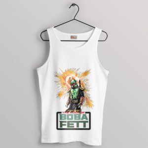 Bounty Hunter Boba Fett Star Wars White Tank Top