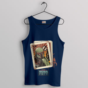 Bounty Hunter Card Boba Fett Art Navy Tank Top