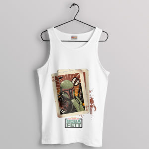 Bounty Hunter Card Boba Fett Art White Tank Top