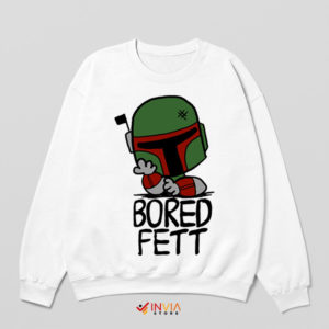 Bounty Hunter Chic Bored Fett White Sweatshirt