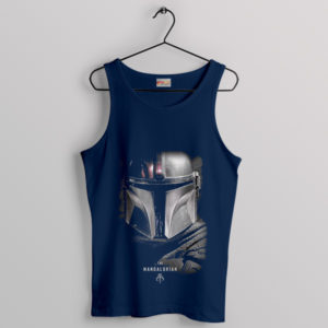 Bounty Hunter Shiny Helmet Mando Navy Tank Top