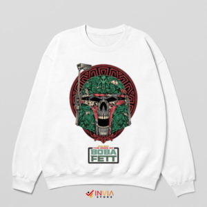 Bounty Hunter Skull Face Boba Fett White Sweatshirt