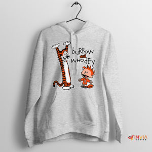 Calvin and Hobbes Join Who Dey Sport Grey Hoodie