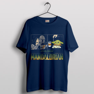 Cara Dune Mandalorian 3 Baby Yoda Navy T-Shirt