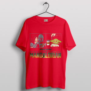 Cara Dune Mandalorian 3 Baby Yoda Red T-Shirt