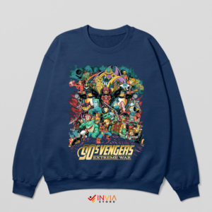 Cartoon Avengers 90s Characters Navy Sweatshirt