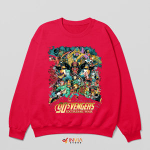 Cartoon Avengers 90s Characters Red Sweatshirt