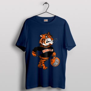 Cartoon Bengals Mascot Animal Navy T-Shirt