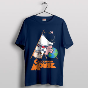 Cartoon Brain Pinky A Clockwork Movie Navy T-Shirt