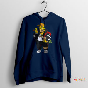 Cartoon Homer Donut Hypebeast Navy Hoodie