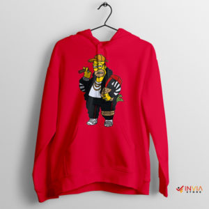 Cartoon Homer Donut Hypebeast Red Hoodie