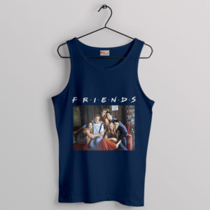 Central Perk Crew Friends Characters Navy Tank Top