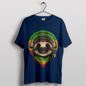 Chill with the Sloth Rasta Reggae Navy T-Shirt