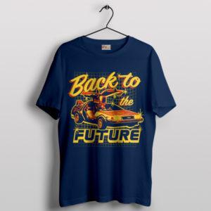 Classic Time-Travel Machine DeLorean Navy T-Shirt