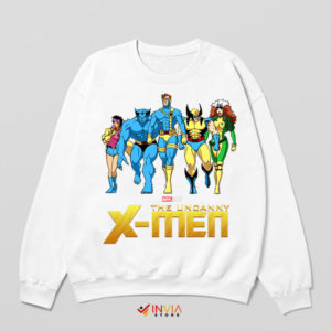 Classic X-Men Comic Characters White Sweatshirt