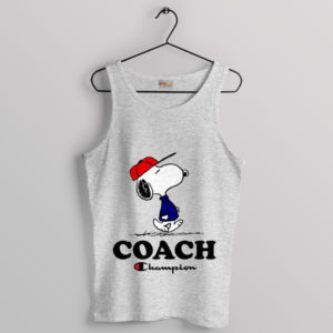 Coaching with a Smile Coach Snoopy Sport Grey Tank Top