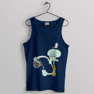 Coffee with Squidward Style Navy Tank Top