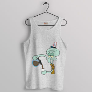 Coffee with Squidward Style Sport Grey Tank Top