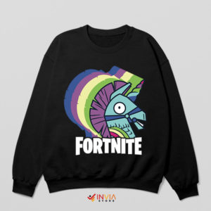 Colorful Llama Adventure Game Black Sweatshirt