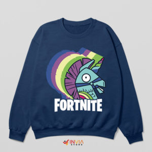 Colorful Llama Adventure Game Navy Sweatshirt