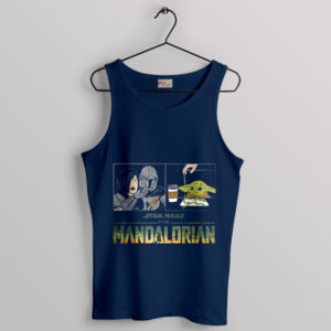 Comic Art Cara Dune Mandalorian 3 Navy Tank Top