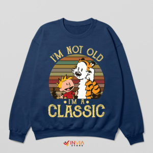 Comic Classic Calvin and Hobbes Navy Sweatshirt