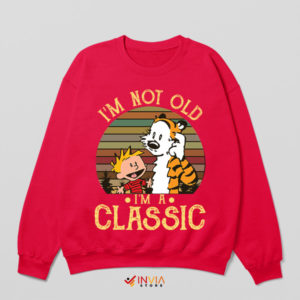 Comic Classic Calvin and Hobbes Red Sweatshirt