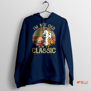 Comic Strip Classic Calvin and Hobbes Navy Hoodie