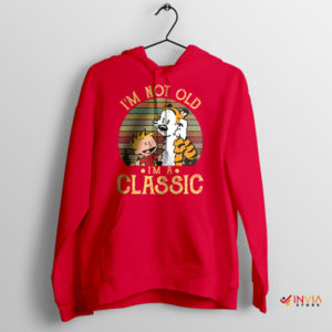 Comic Strip Classic Calvin and Hobbes Red Hoodie