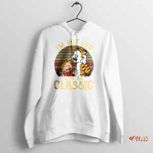 Comic Strip Classic Calvin and Hobbes White Hoodie