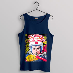 Comic Talking Heads Road to Nowhere Navy Tank Top