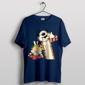 Comical Adventures Calvin and Hobbes Navy T-Shirt