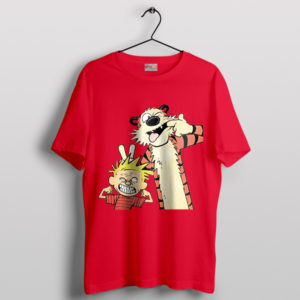 Comical Adventures Calvin and Hobbes Red T-Shirt