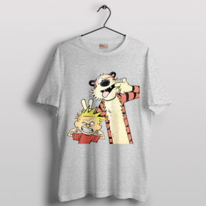 Comical Adventures Calvin and Hobbes Sport Grey T-Shirt