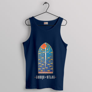 Conquer with Style Sword of Atlas Navy Tank Top