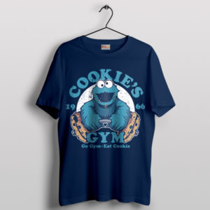 Cookie Monster Go Gym Eat Cookie Navy T-Shirt