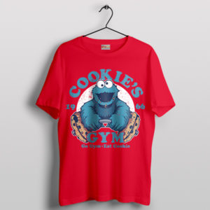 Cookie Monster Go Gym Eat Cookie Red T-Shirt