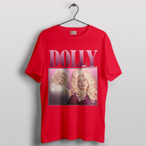 Country Style Vintage Dolly Parton Red T-Shirt