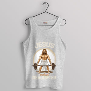 Crossfit Christ Jesus Deadlifts Meme Sport Grey Tank Top