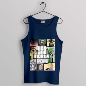 Crossover Rick Morty GTA 5 Game Navy Tank Top