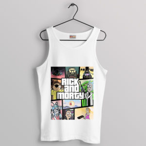 Crossover Rick Morty GTA 5 Game White Tank Top