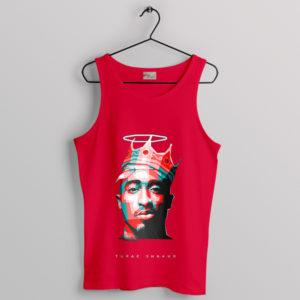 Crown of Thorns KING Tupac Shakur Red Tank Top