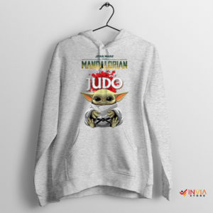 Cute Baby Yoda Judo Master Sport Grey Hoodie